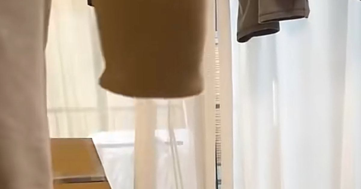袖口を下に向けて服を持ち上げたら、中から猫が…あまりにも『衝撃的な光景』に14万いいね「エイリアンが孵化するときみたい」「びっくり」