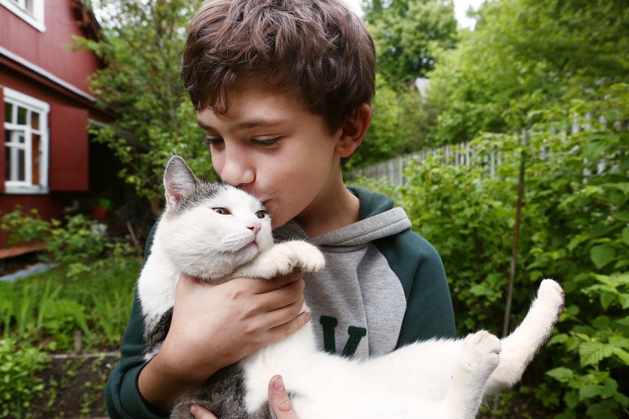 「出席率は100％」毎朝、少年と一緒に通学する飼い猫が、学校で大人気のマスコットに　英国スコットランド
