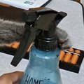 くつろいでいた猫→スプレーボトルをそっと前足に押し当てたら…『微笑…