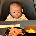 お食い初め中、赤ちゃんの『となりの席』を見ると……ほっこりする光景に１…