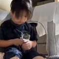 カメラで居間にいる息子の様子を覗いたら…子猫との『素敵すぎるやり取りの…