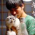 流行りのアレ！猫ちゃんマンのボトルキャップチャレンジ！！