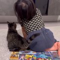 4歳の女の子と猫が一緒に過ごしていたら…『心通じ合う様子』が尊すぎると2…