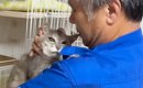 パパに抱っこされるのは嫌な保護猫→ママが抱っこしてみると…まさかの…