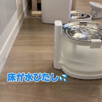 給水機横の水浸しの床