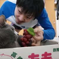 ブドウを近づけて