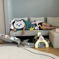 猫と赤ちゃんと男性