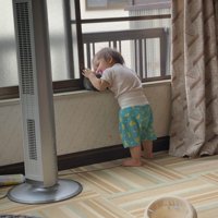 窓辺の女の子と猫