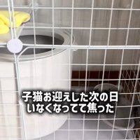 ケージの中にあるトイレとお皿