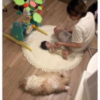 赤ちゃんと男性と猫