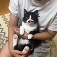 抱きかかえられて