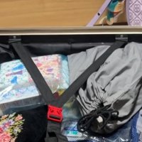 キャリーバッグの中に整列された荷物