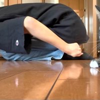 足を痛がっている飼い主