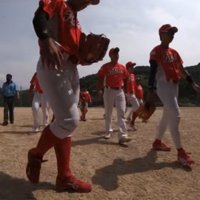 グローブの中に入る子猫