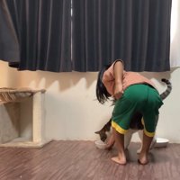 ごはんをもらう猫