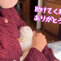 テロップ「助けてくれて～」