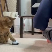 俯きながらタッチ