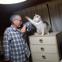 猫と男性