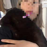しがみつく後ろ姿