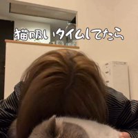 猫吸いをしている飼い主