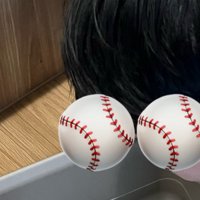 猫用トイレの中を見ている飼い主の様子