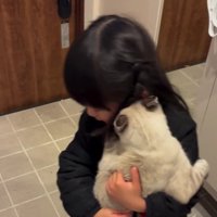 猫を抱っこする女の子