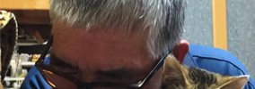酔っぱらった父に抱きしめられた猫たち…思わず笑ってしまう『表情』に…