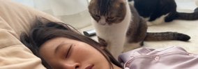 『二度寝するママ』を起こしたい猫→奮闘した結果…まさかの展開が可愛…