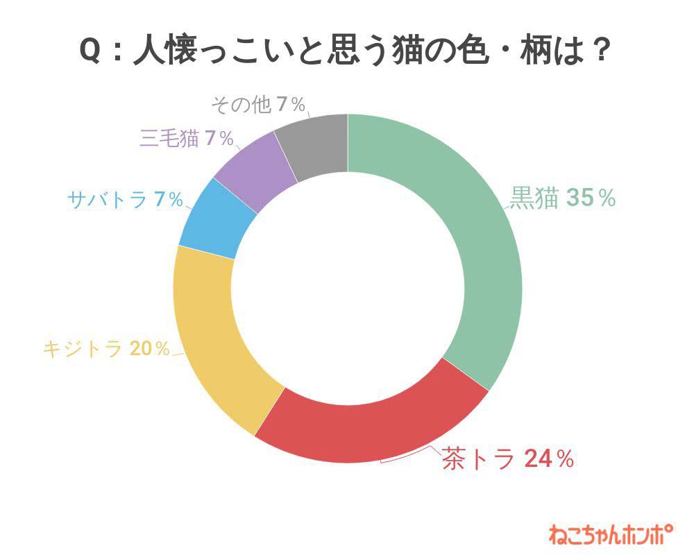 人懐っこいと思う猫の色柄のアンケート結果