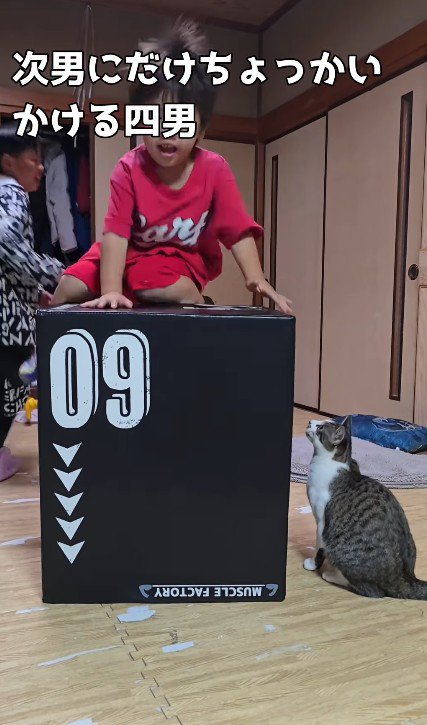 ジャンプトレーニングをする男の子