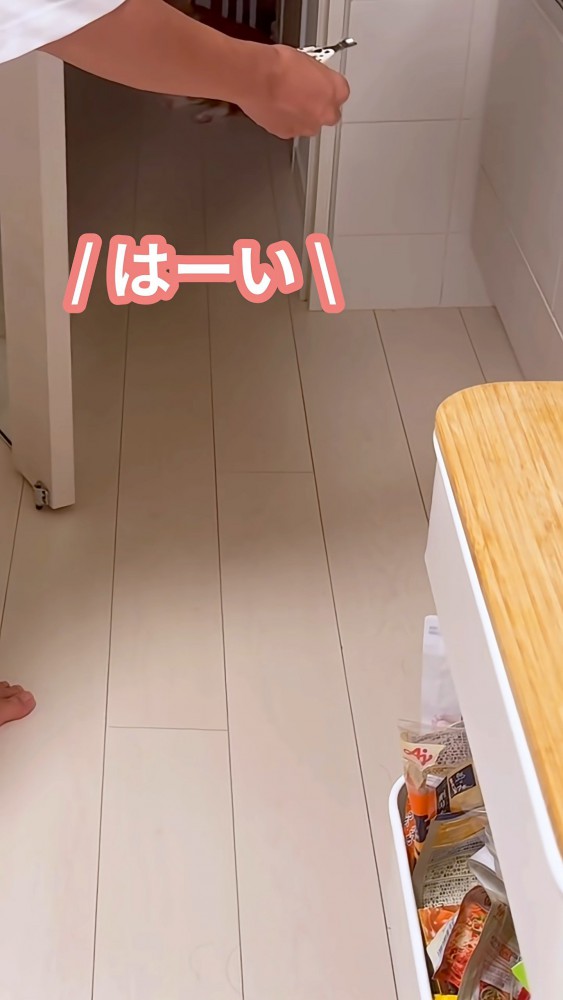 爪切りを持っている飼い主