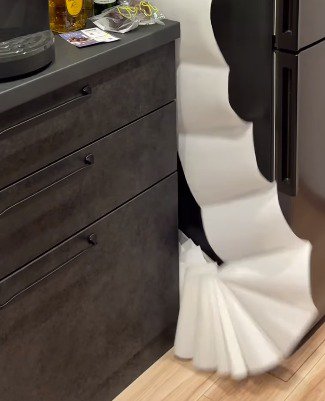 床に落ちていくキッチンペーパー