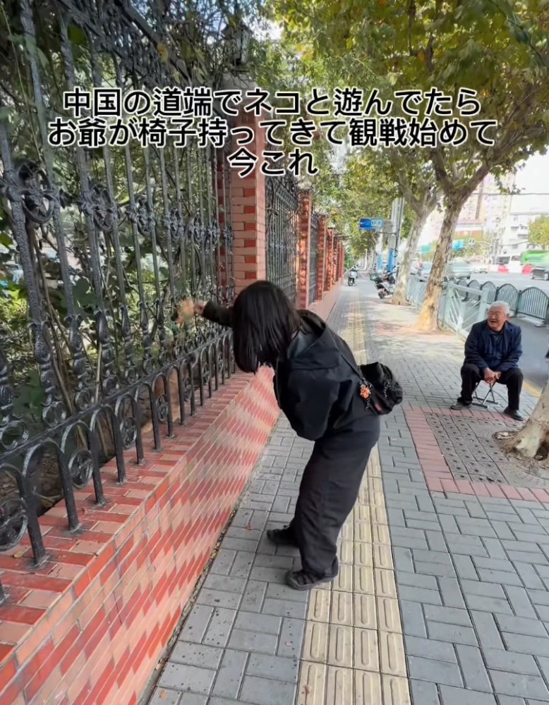 観戦し始めるお爺さん