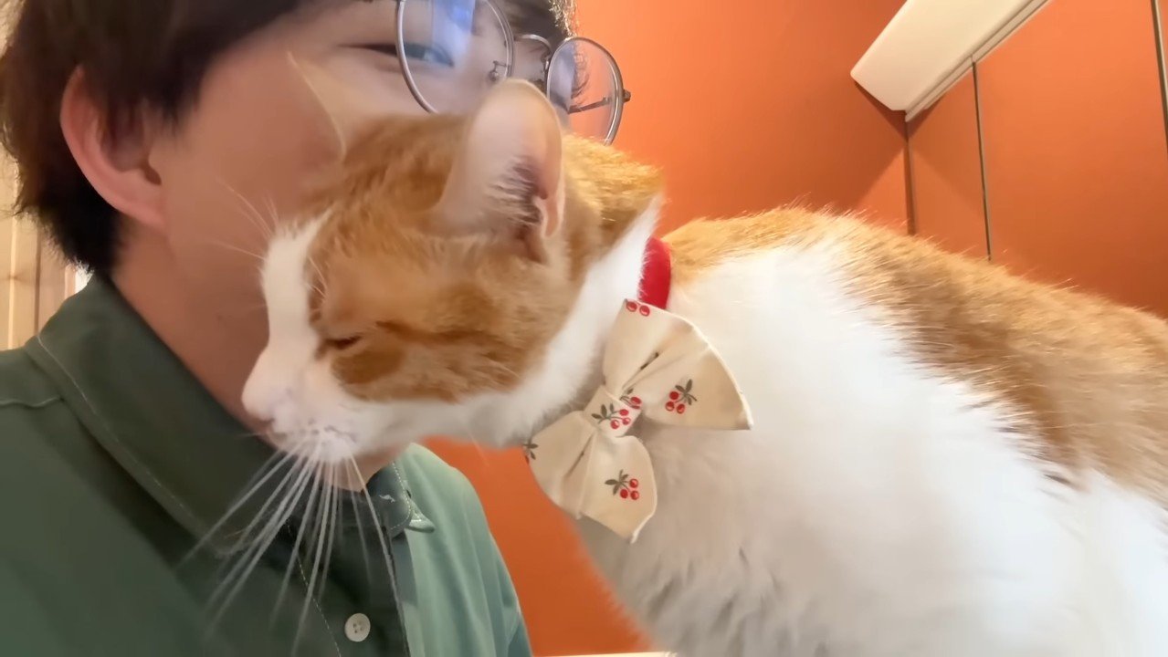 目を瞑ってスリスリ