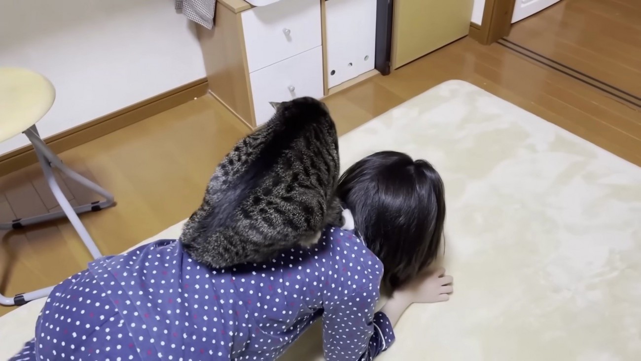 リビングで降りるおでこちゃん（5年前）