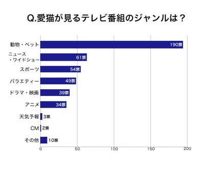 愛猫が見るテレビ番組のジャンルを教えてください