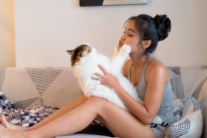 抱っこを嫌がる猫