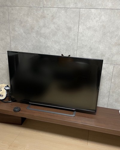 テレビの裏に隠れるすずりちゃん