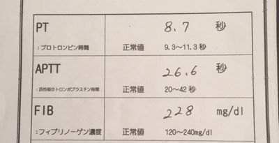 検査表が写っている