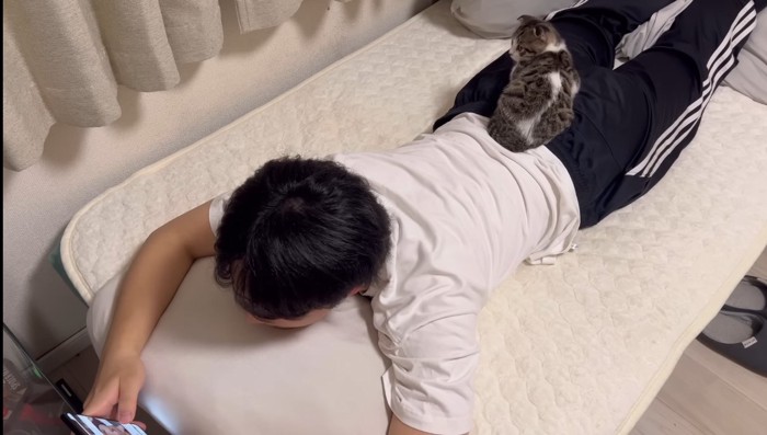 腰の辺りに