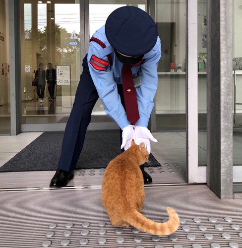 警備員さんに止められるごっちゃん