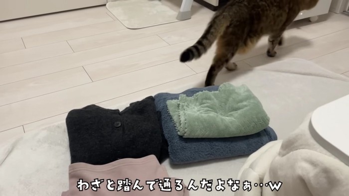 去っていくみにらくんと飼い主さんの心の声