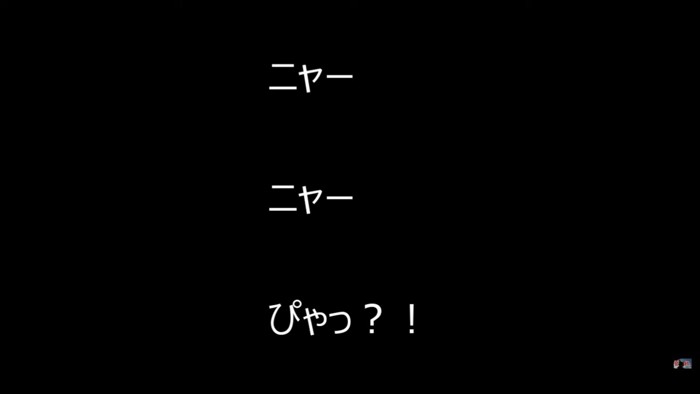 テロップ「ニャー ニャー ぴゃっ？！」