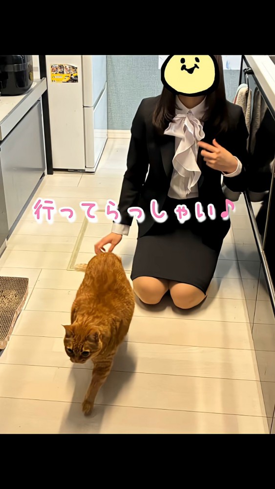 大学生と猫