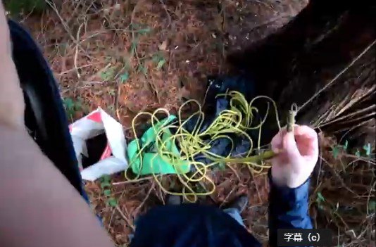 木にロープをかけるトム