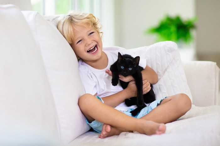 小さな子と小さな猫