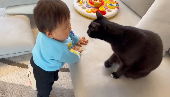 顔を近づけて