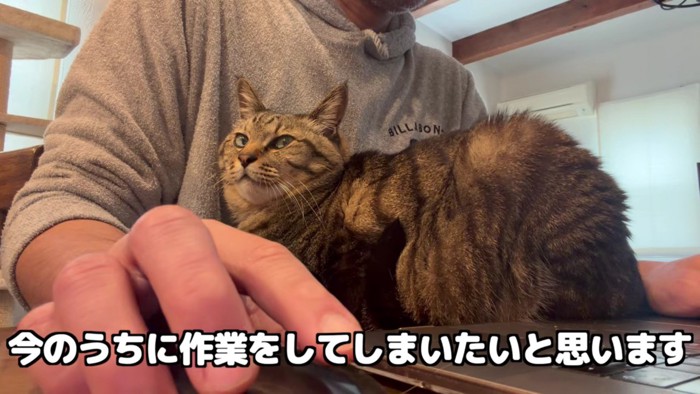 甘えられて満足した百太さん