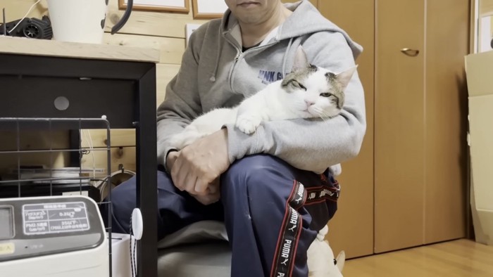 膝の上でくつろぐ猫の写真8