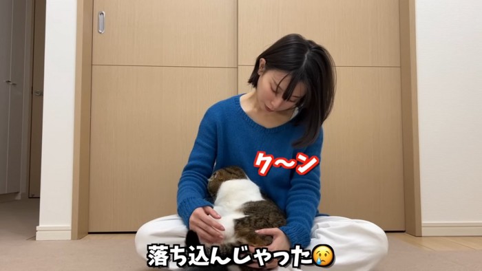 顔を隠す猫